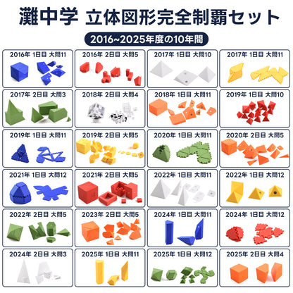 灘中学 立体図形完全制覇セット｜灘中過去問10年分の対応模型＋問題解説PDF｜立体図形が苦手な小学5・6年生向け
