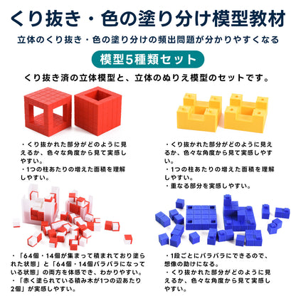 中学受験算数 くり抜き・色の塗り分け 模型教材｜対応模型＋問題解説PDF｜立体図形が苦手な小学5・6年生向け