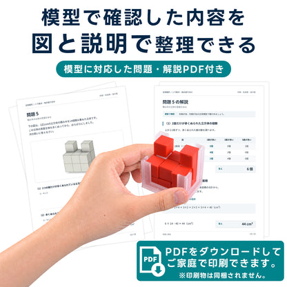 中学受験算数 くり抜き・色の塗り分け 模型教材｜対応模型＋問題解説PDF｜立体図形が苦手な小学5・6年生向け